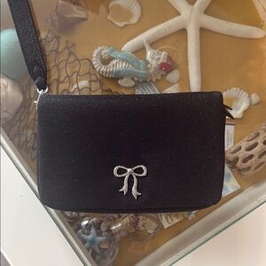 Victoria's Secret Black Clutch with Silver Bow